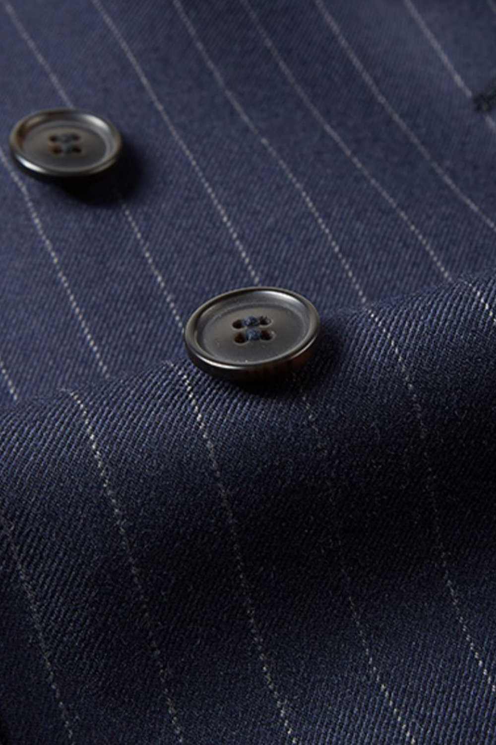 Blazer double breasted, em lã tropical com lapela peak - Risca de Giz