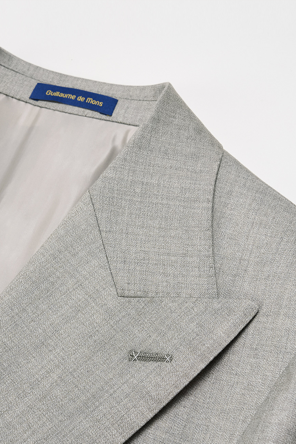Lanifício Vitale Barberis Canonico - Costume double breasted 4x1, half canvas, lapela peak, em lã merino super 110 18.25 µ - Cinza