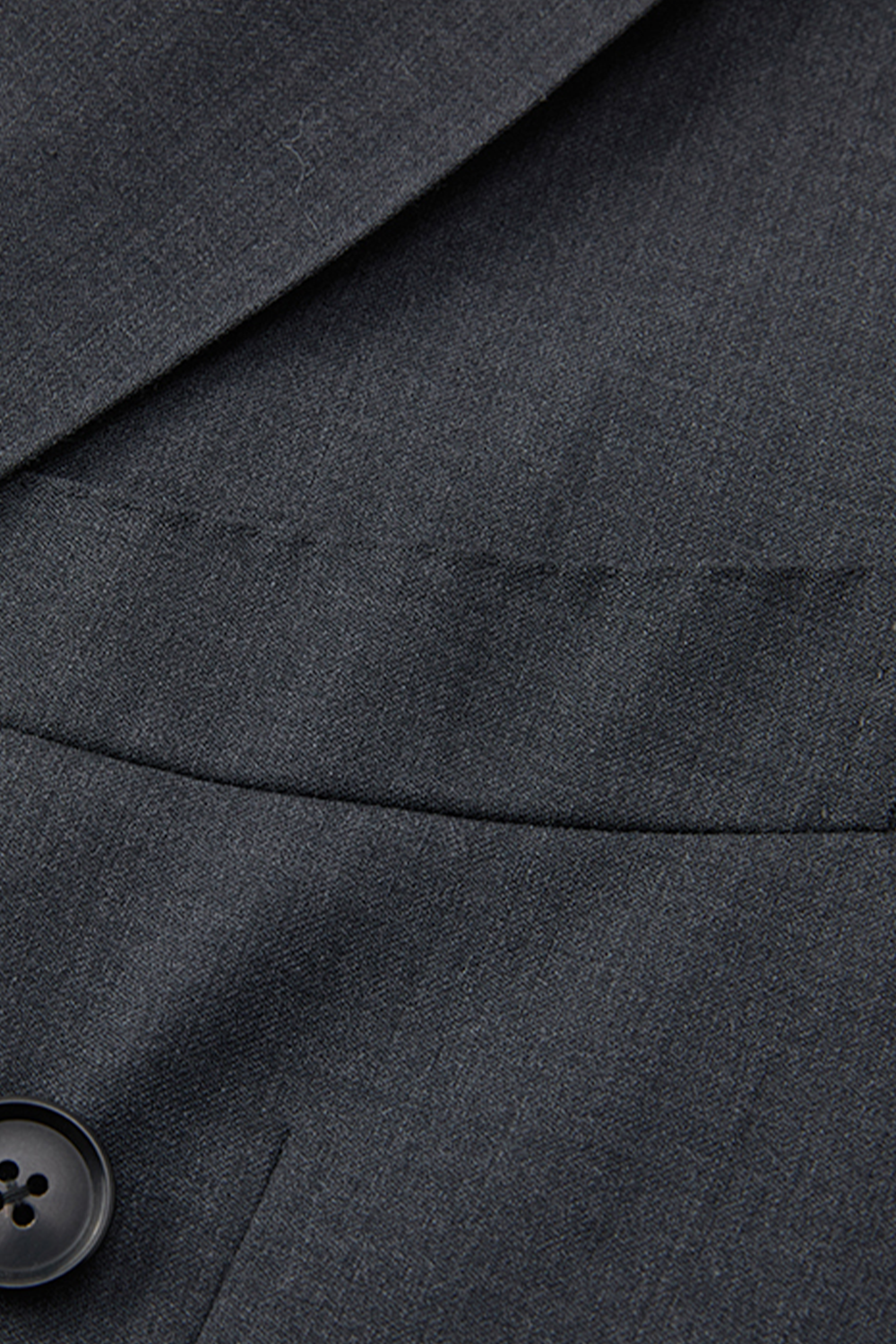 Costume half canvas, double breasted 6x2 com lapela peak, 100% lã super 120'S com 17.75 µ - Cinza escuro