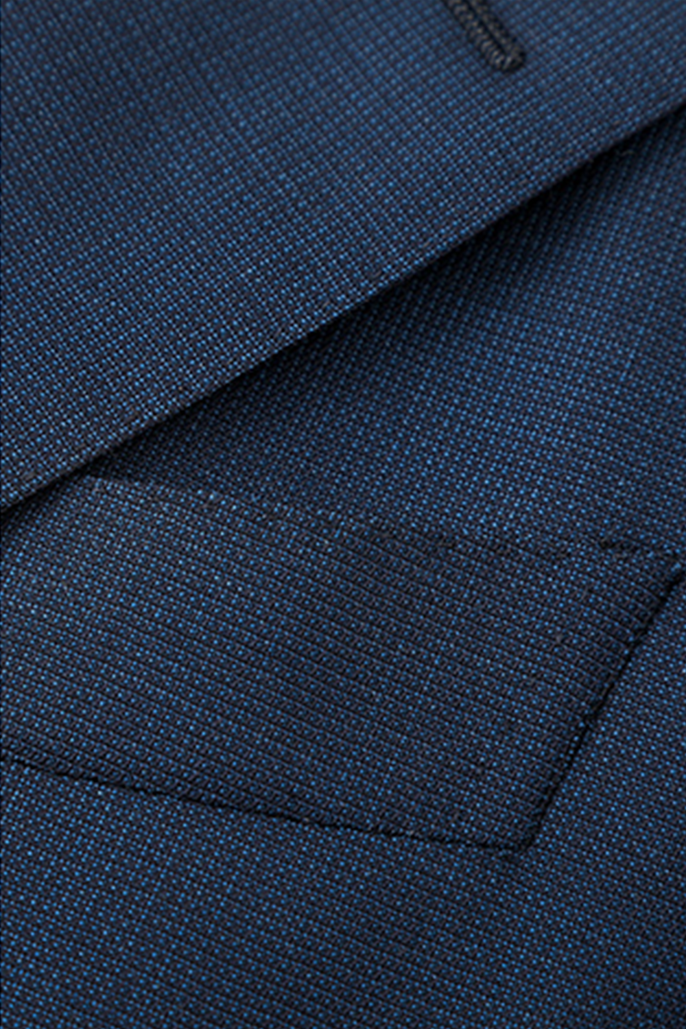 Lanificio F.lli Cerruti 1881 - Costume half canvas, single breasted em lã merino 130’s com 17.75 µ, lapela notched - Azul