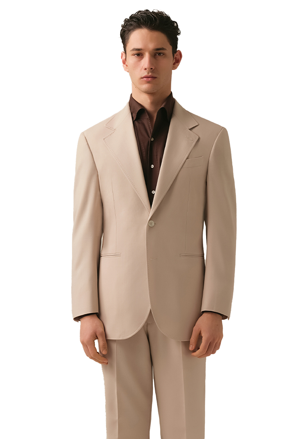 Blazer single breasted com lapela notched, 100% lã high twist, super 100'S com 18.75 µ - Salmão