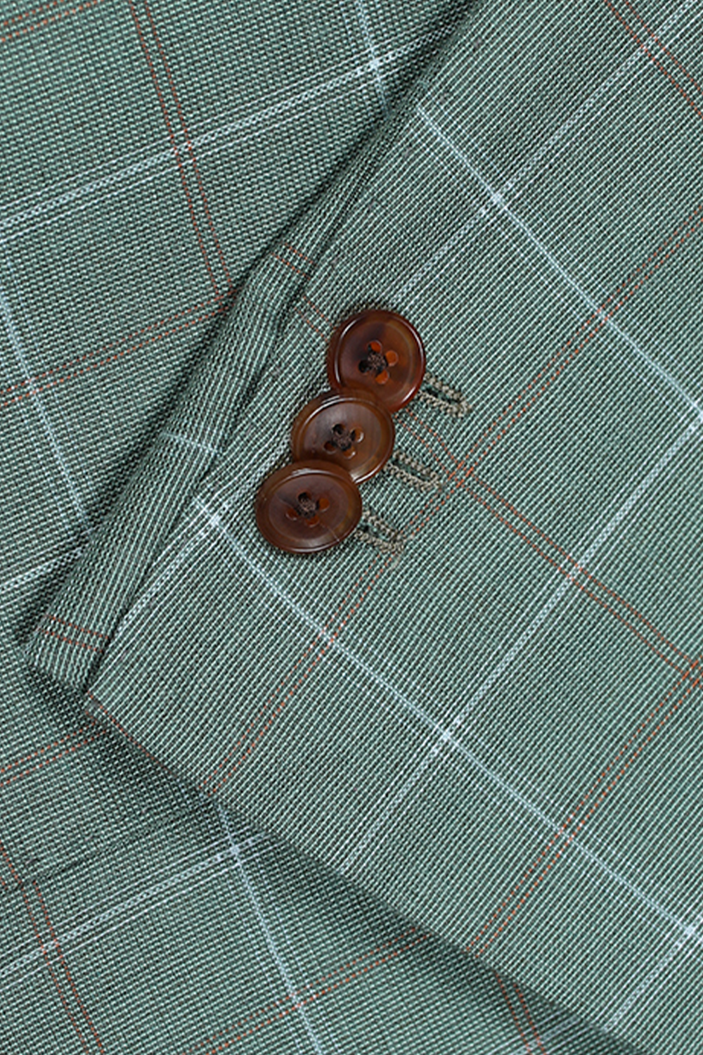 Blazer single breasted, em lã com seda, lapela notched - Verdastro - Padronagem