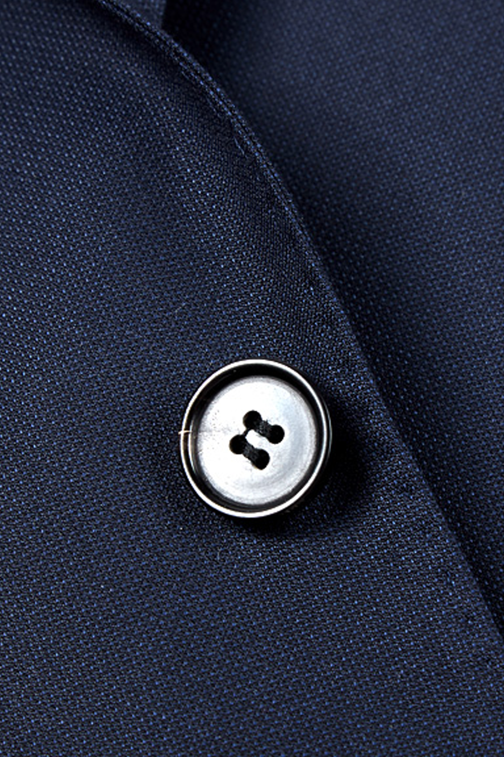 Costume single breasted em poliviscose, com lapela notched média - Azul Marinho