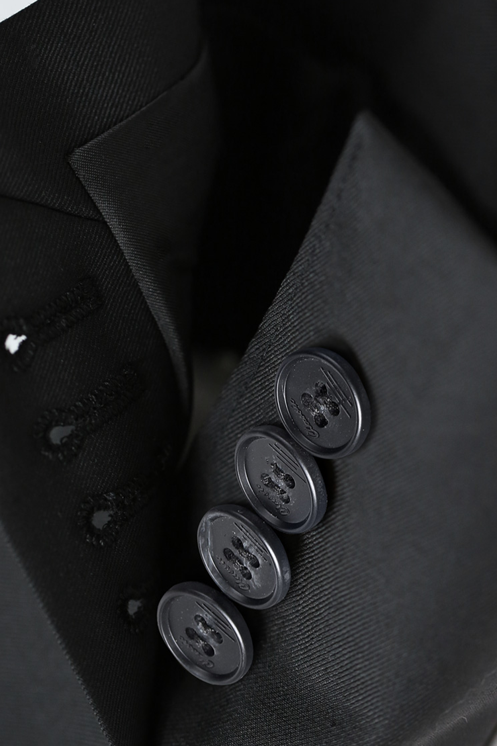Costume double breasted, em lã tropical, lapela peak- Groom Preto