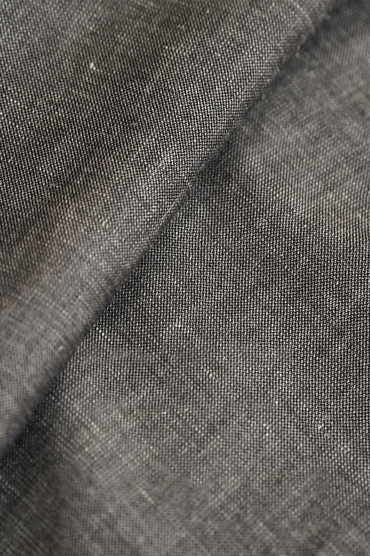 Blazer single breasted com lapela peaked large, em lã com linho - Cinza escuro