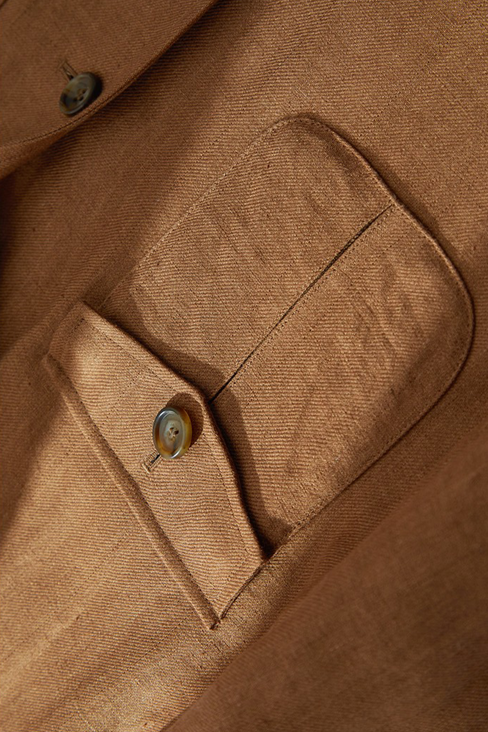 Safari Jacket desestruturado, com faixa 100% linho - Tabaco