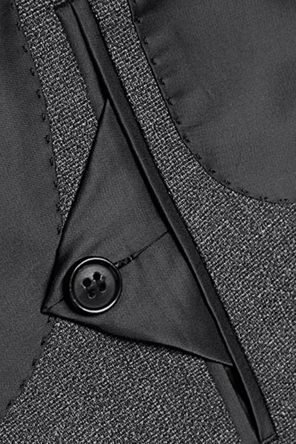 Costume single breasted em poliviscose e elastano, com lapela notched - Cinza grafite