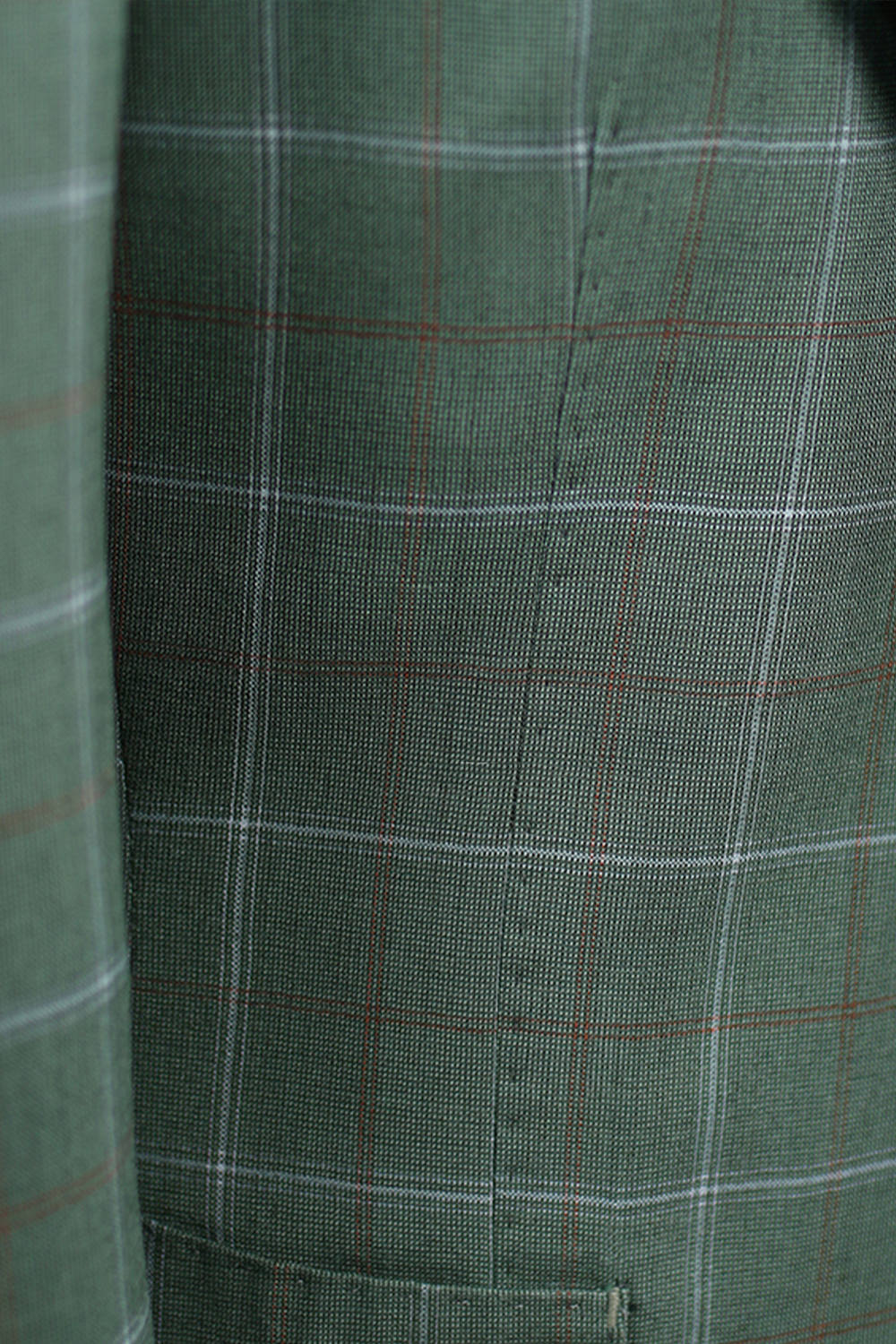 Blazer single breasted, em lã com seda, lapela notched - Verdastro - Padronagem
