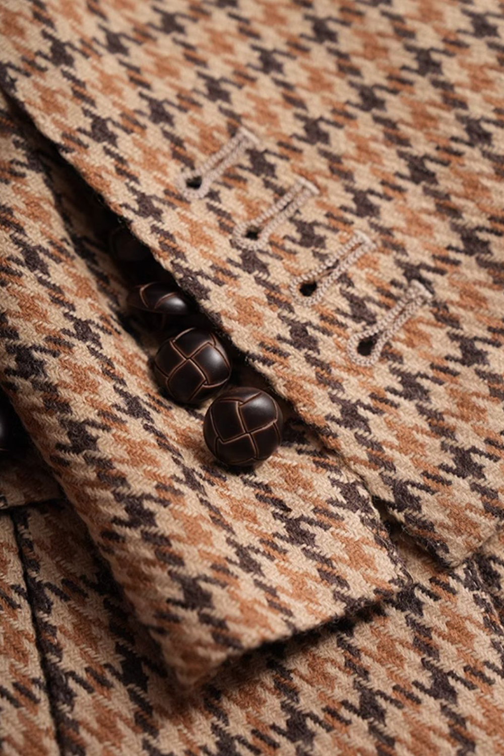 Lanifício FOX BROTHERS & CO - Blazer single breasted com lapela notched e botões capotão, em lã com cashmere - Padronagem