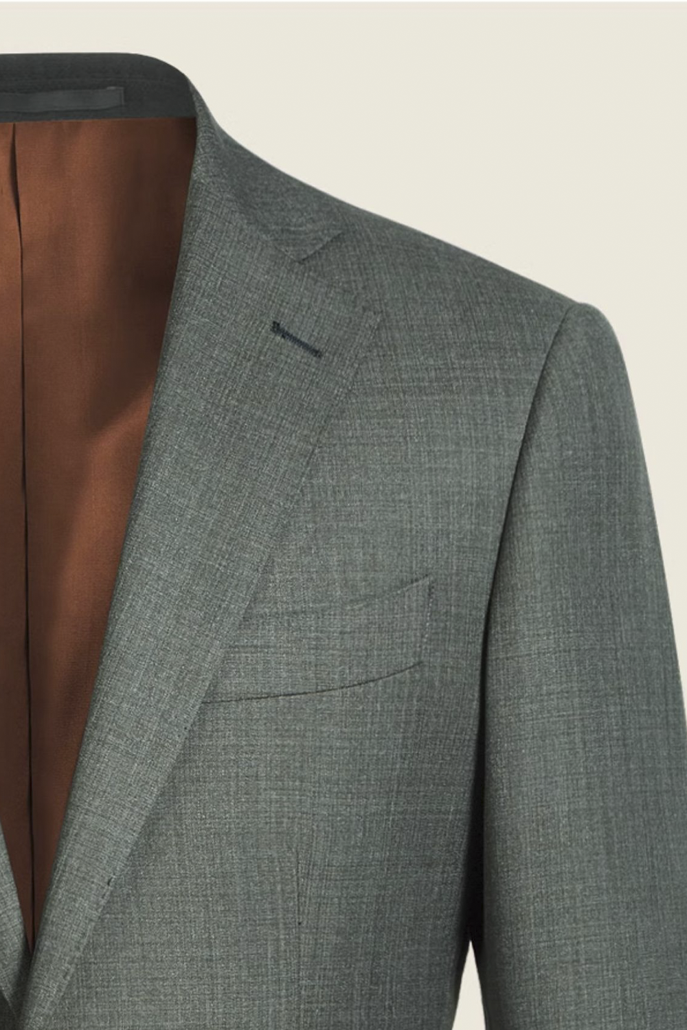 Costume single breasted em poliviscose, com lapela notched média - Verde