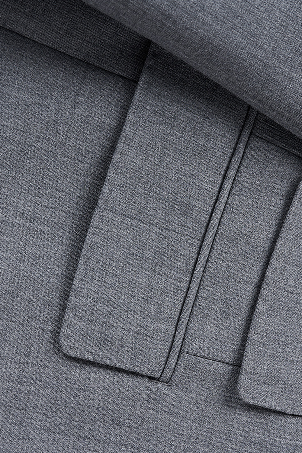 Costume single breasted, em lã tropical com elastano, lapela peak - Efficient Cinza