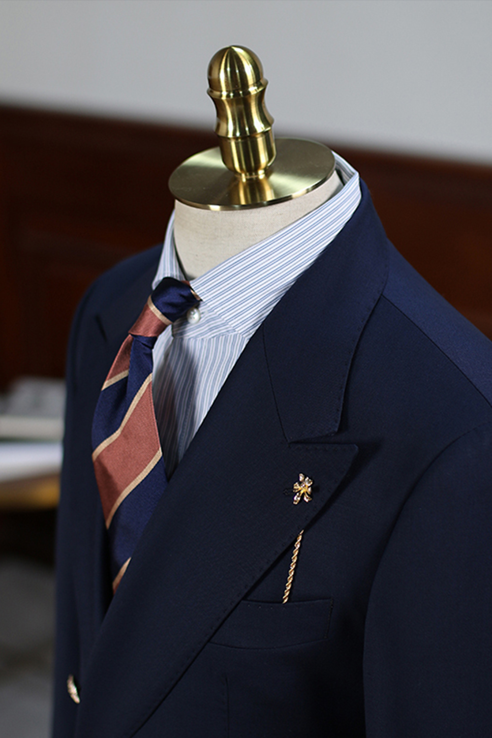 Blazer marinheiro, double breasted 4x1 com lapela peak - Navy Azul