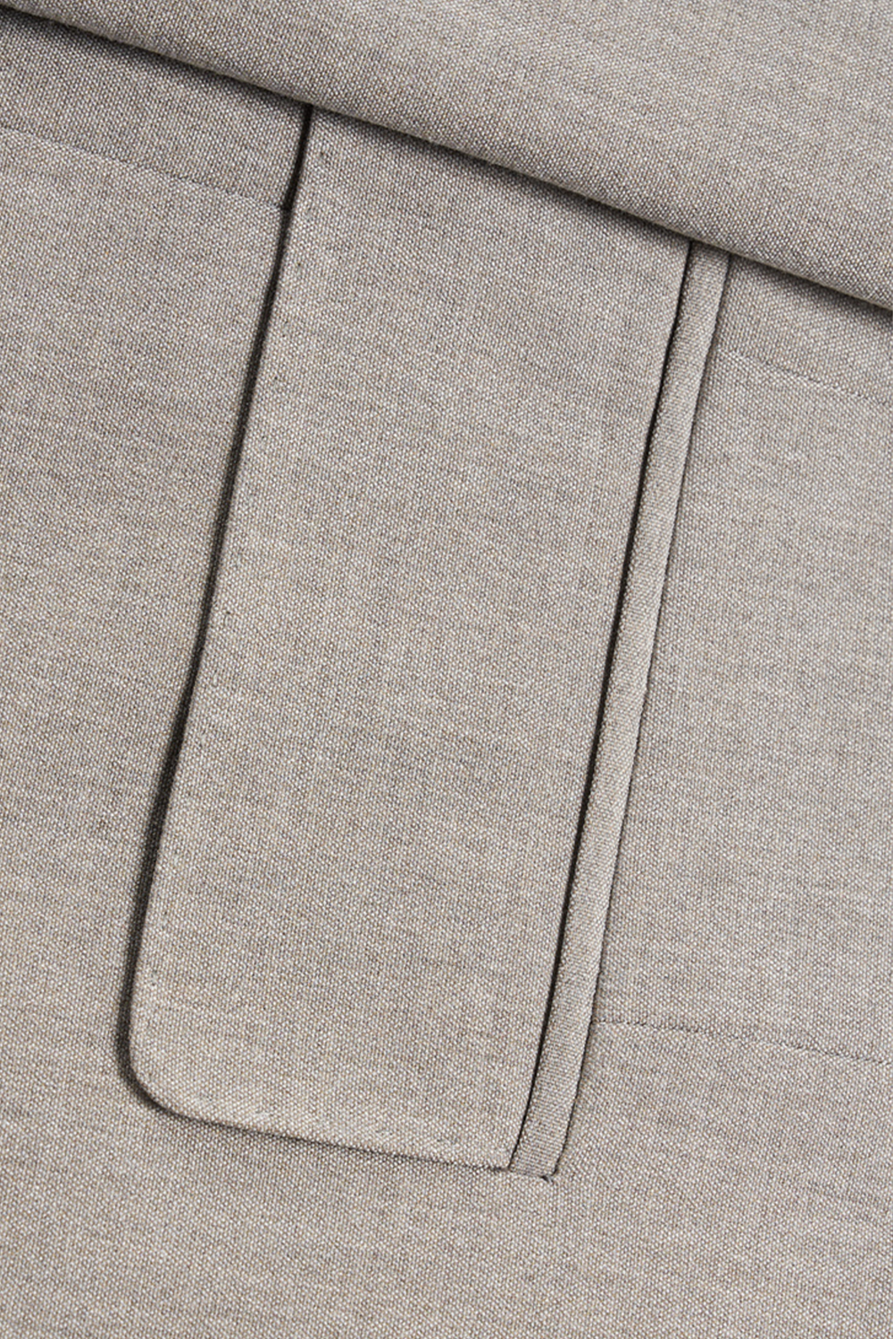 Costume single breasted, em poliviscose com elastano e lapela lapela peak - Cinza Taupe Claro