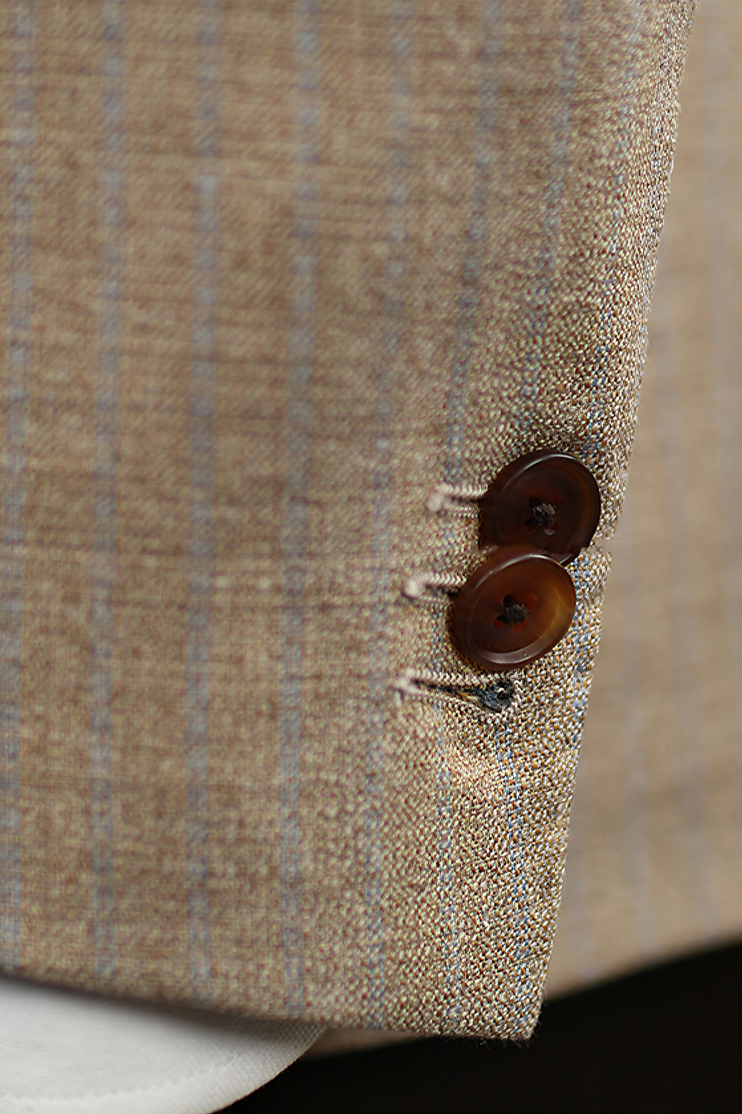 Blazer double breasted 6x2 com lapela peak, em lã, linho e seda – Páglia - Padronagem