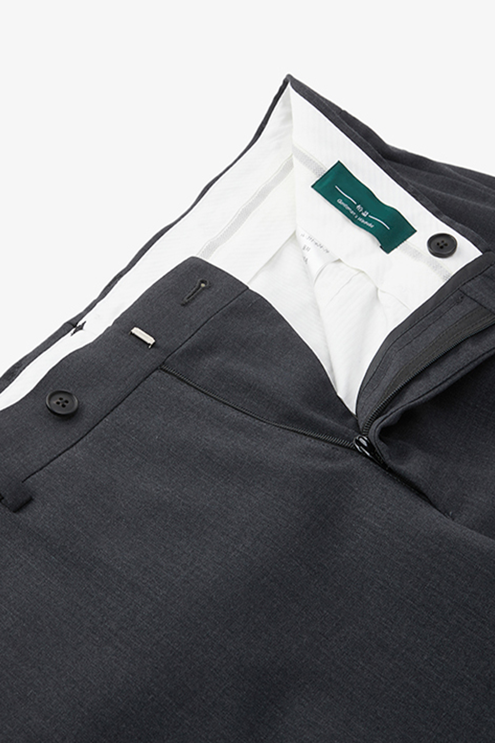 Costume half canvas, double breasted 6x2 com lapela peak, 100% lã super 120'S com 17.75 µ - Cinza escuro