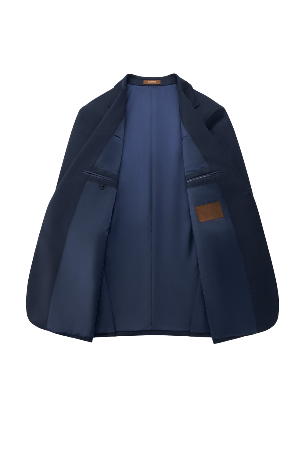 Costume single breasted, em lã tropical com elastano, lapela notched - Azul Marinho