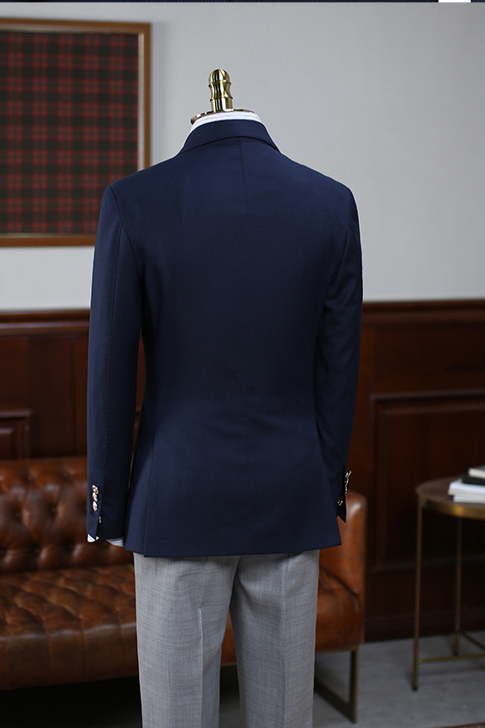 Blazer marinheiro, double breasted 4x1 com lapela peak - Navy Azul