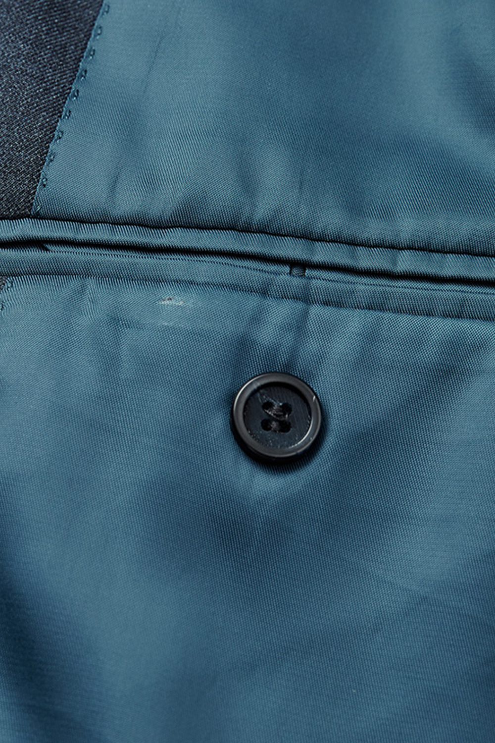 Costume double breasted 6x2 em poliviscose, com lapela peak - Azul