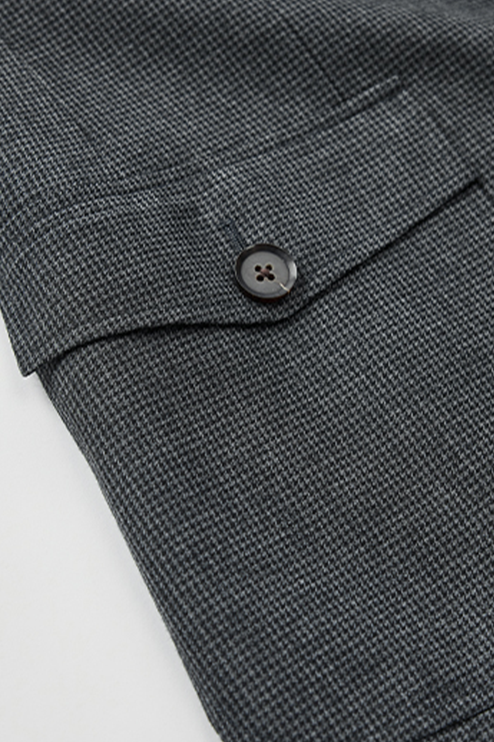 Costume single breasted, em lã tropical , lapela notched - Monarchy Pied-De-Poule Cinza Oceano