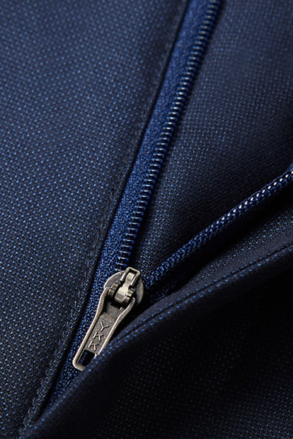 Costume single breasted em poliviscose, com lapela notched média - Azul Marinho