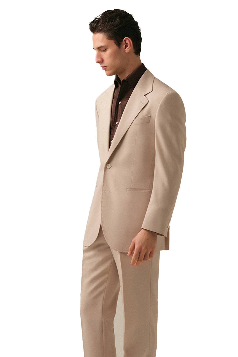 Blazer single breasted com lapela notched, 100% lã high twist, super 100'S com 18.75 µ - Salmão