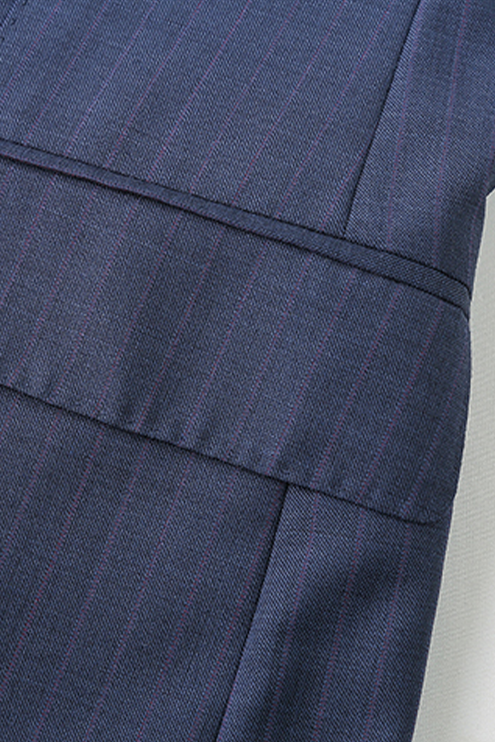 Costume single breasted half canvas, com lapela notched, 100% lã super 120'S com 17.75 µ - Azul riscado