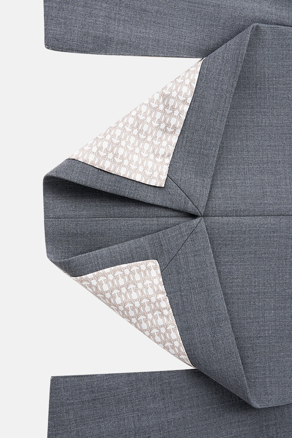 Costume single breasted, em lã tropical com elastano, lapela peak - Efficient Cinza
