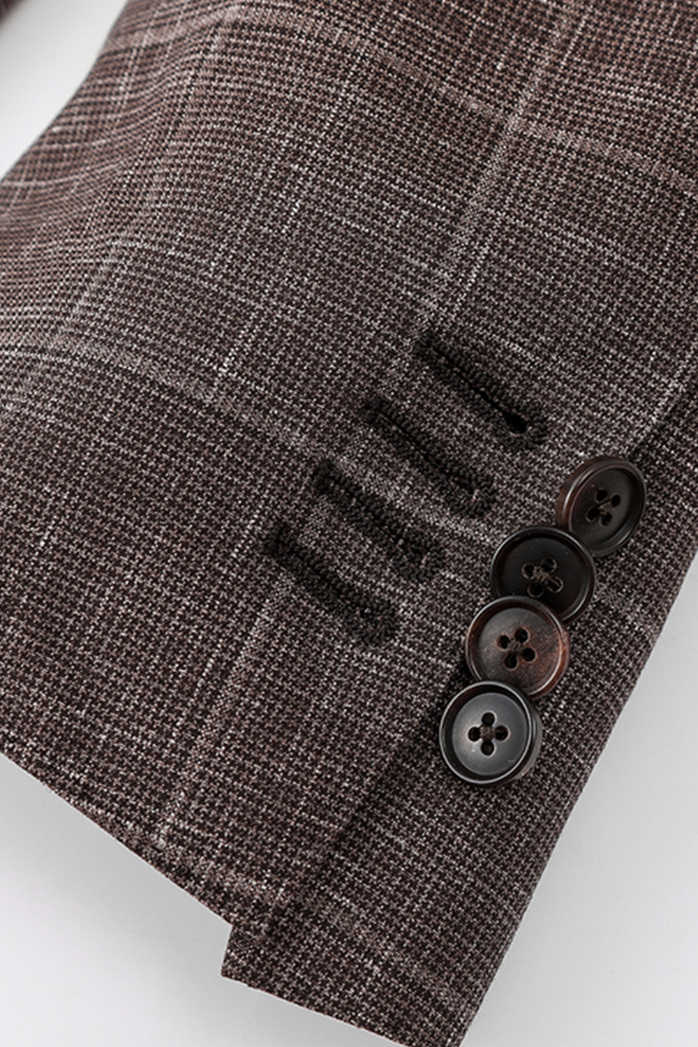 Lanifício Vitale Barberis Canonico - Costume double breasted 6x2, half canvas em lã, linho e seda com lapela peak - Marrom café
