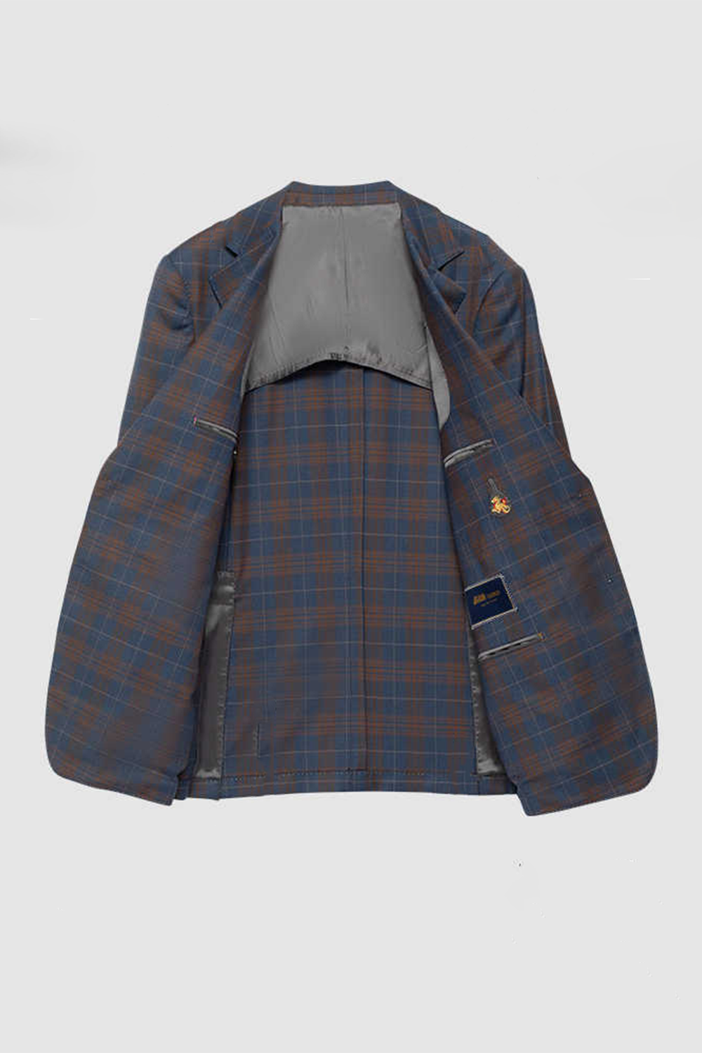 Blazer desestruturado single breasted, em lã merino super 130'S, 17.20 micron, com lapela notched - Tartan Multitons