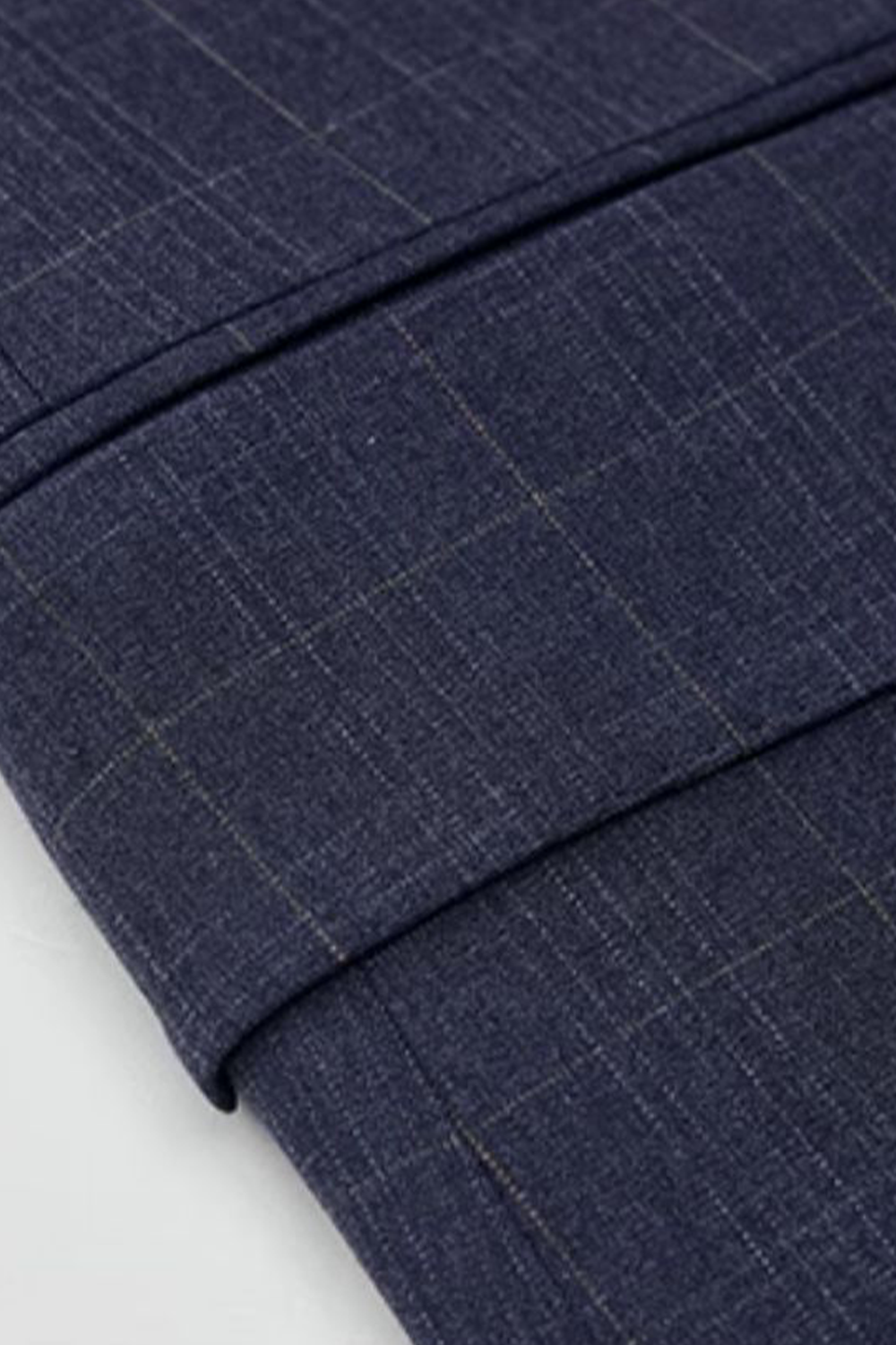 Costume single breasted em poliviscose, com lapela peak- Windowpane azul