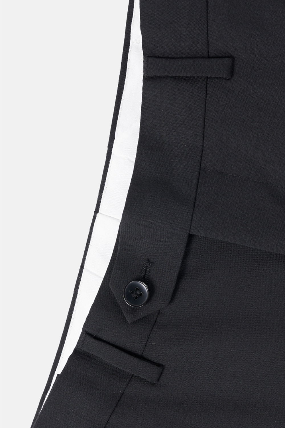 Costume single breasted, em lã merino super 110 18.25 µ com elastano, lapela notched -  Hands-on Preto