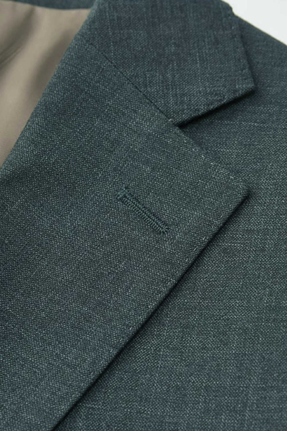 Costume single breasted em poliviscose, com lapela notched- Verde