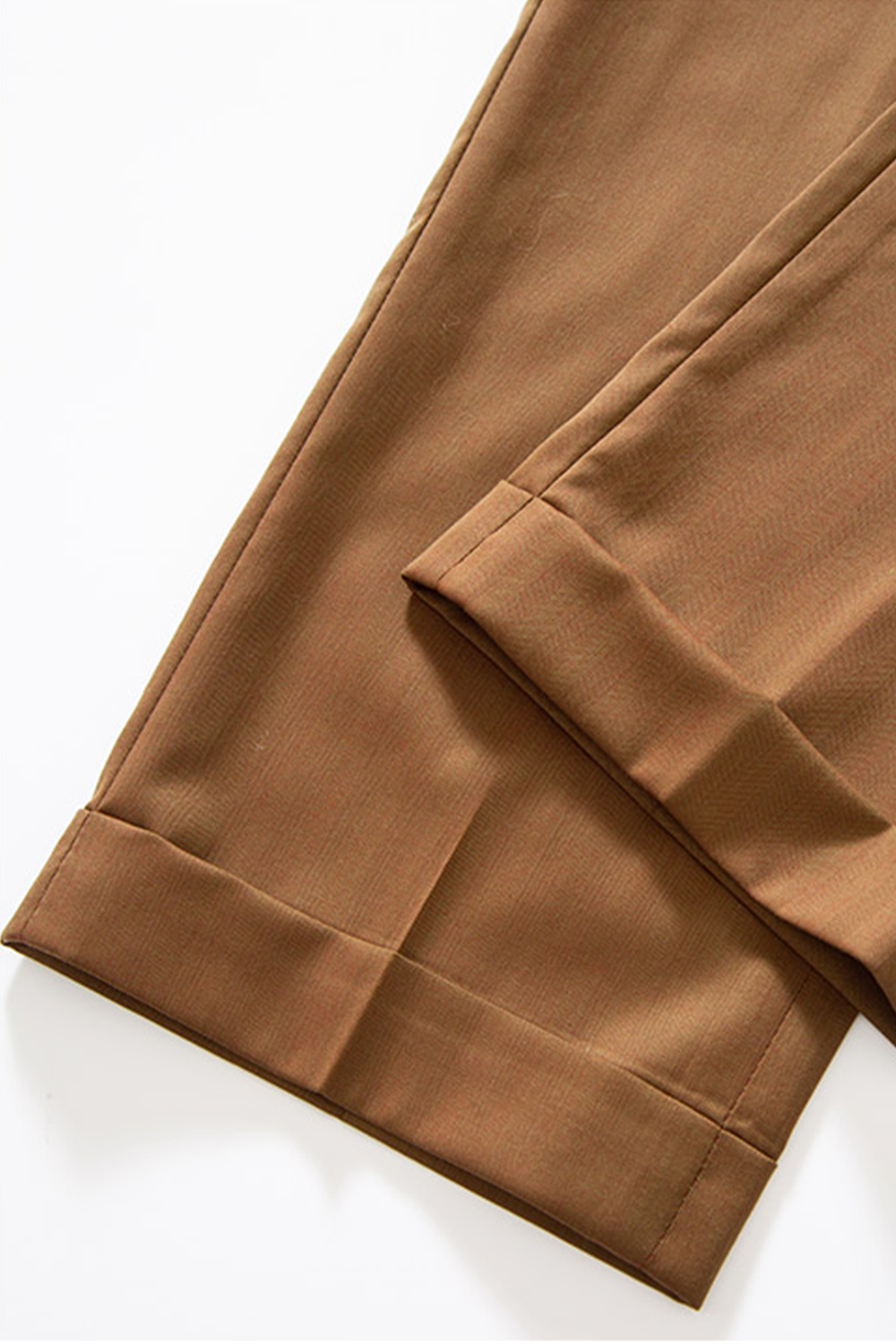Tombolini - Calça de modelagem italiana, em lã GUABELLO 130's 17.25 micron com ajustadores laterais - Telha