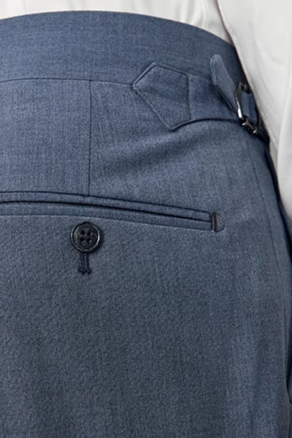 Costume single breasted em poliviscose e elastano, com lapela peak- Azul aço