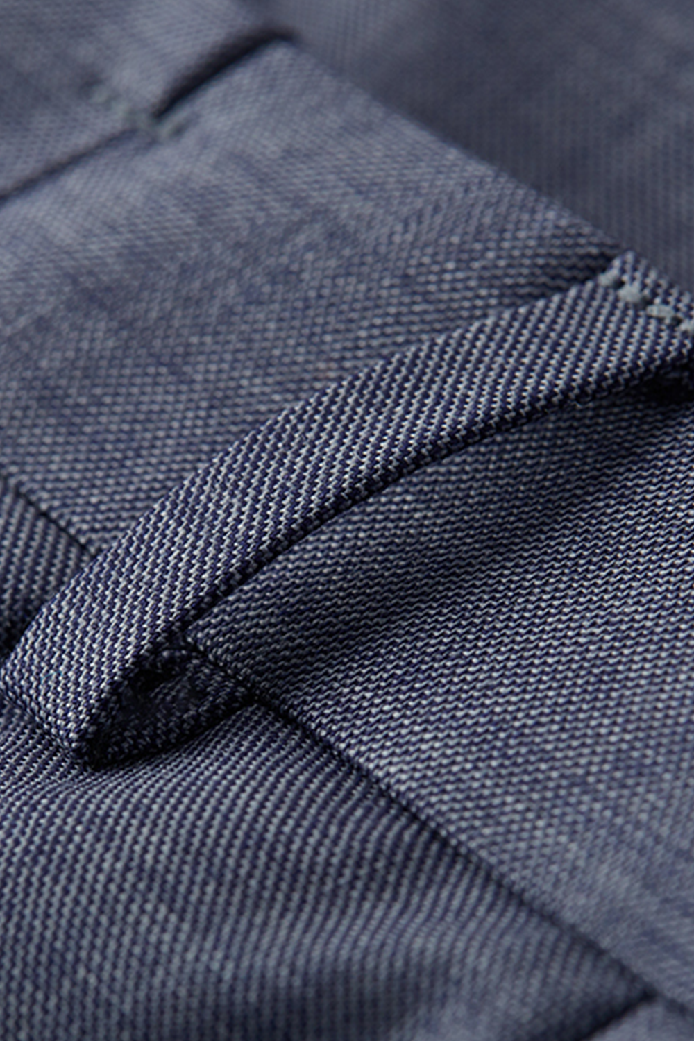 Calça de modelagem italiana, em lã super 120'S com 17.75 µ com cintura alta e passantes de cinto - Azul cinzento