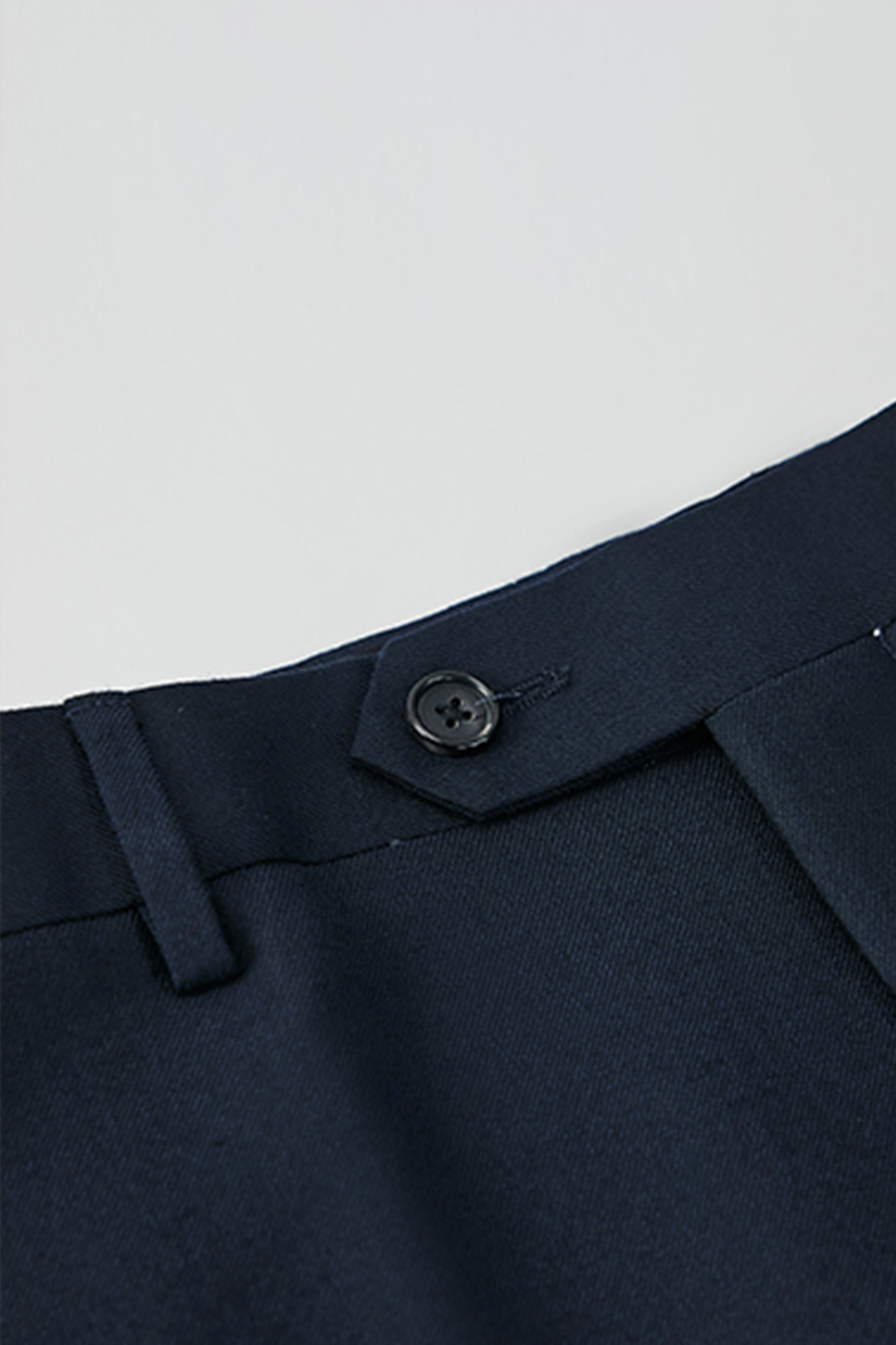 Costume single breasted, em lã tropical, com lapela notched - Azul marinho
