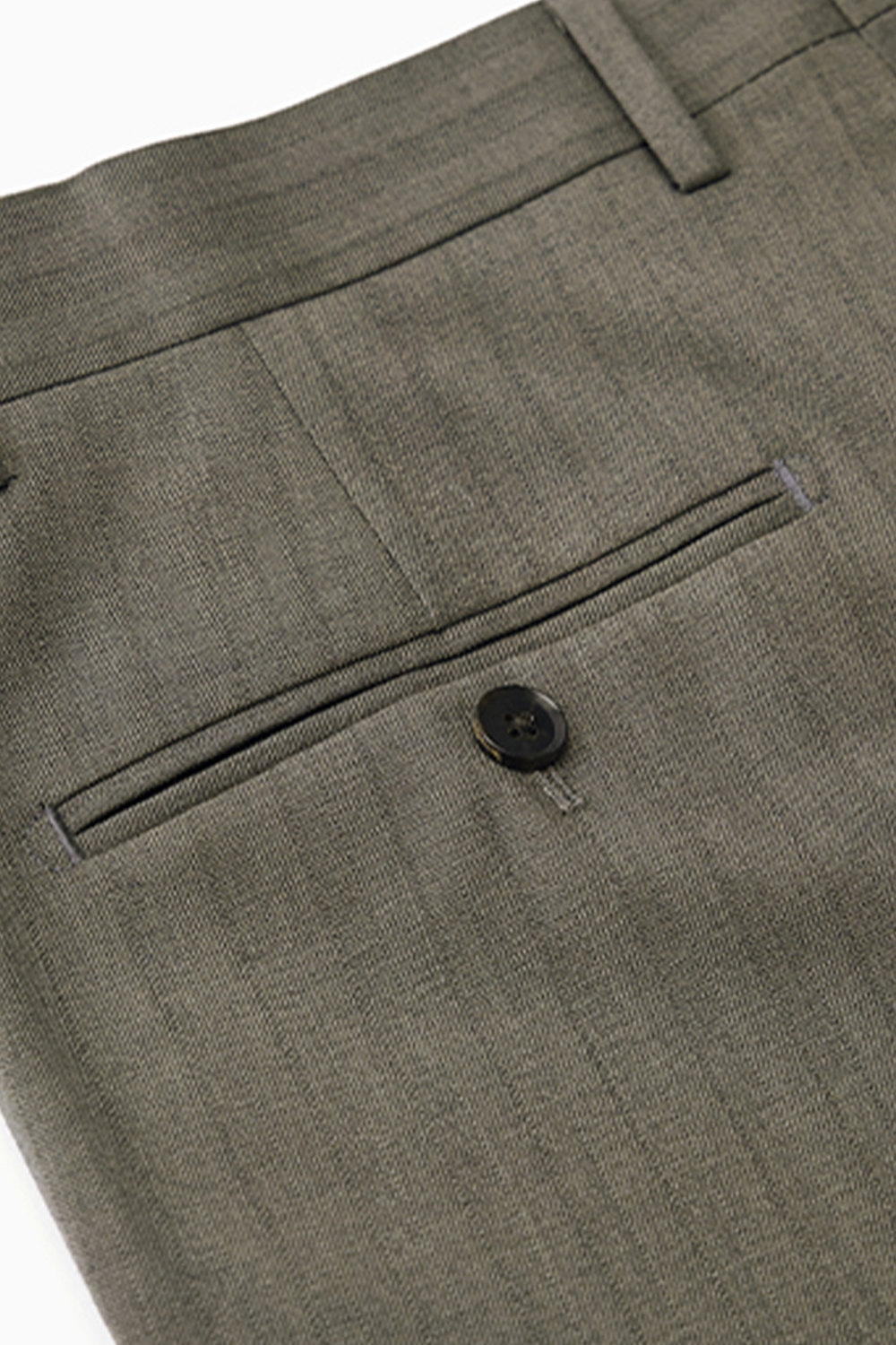 Costume double breasted 6x2, em polilã com elastano e lapela peak- Khaki Chá