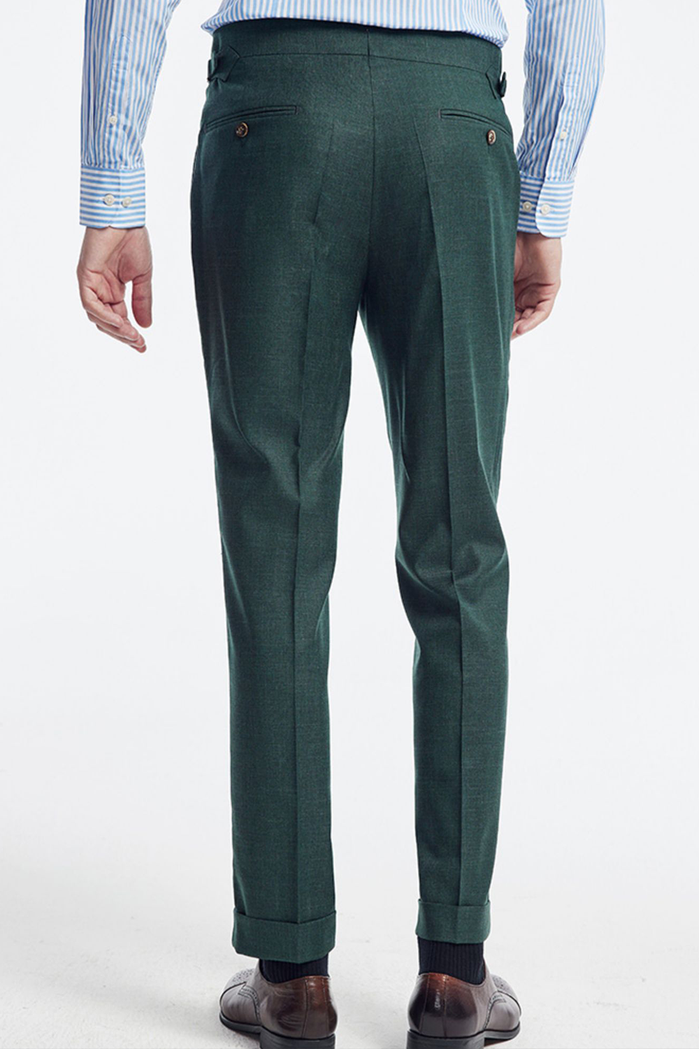 Costume single breasted em poliviscose, com lapela notched- Verde