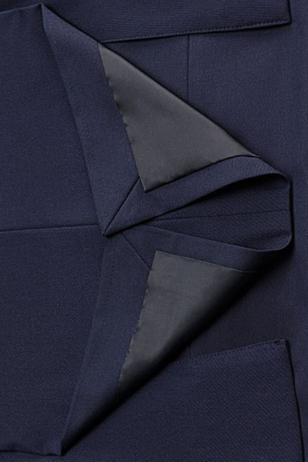 Costume single breasted em poliviscose e elastano, com lapela notched - Azul marinho