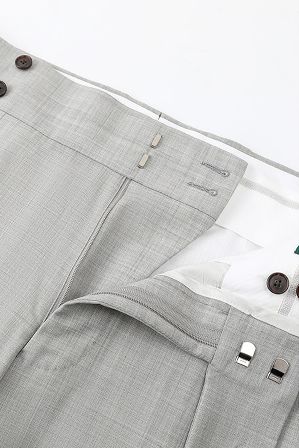 Lanifício Guabello 1815 - Costume single breasted em lã e elastano, com lapela notched - Cinza bride