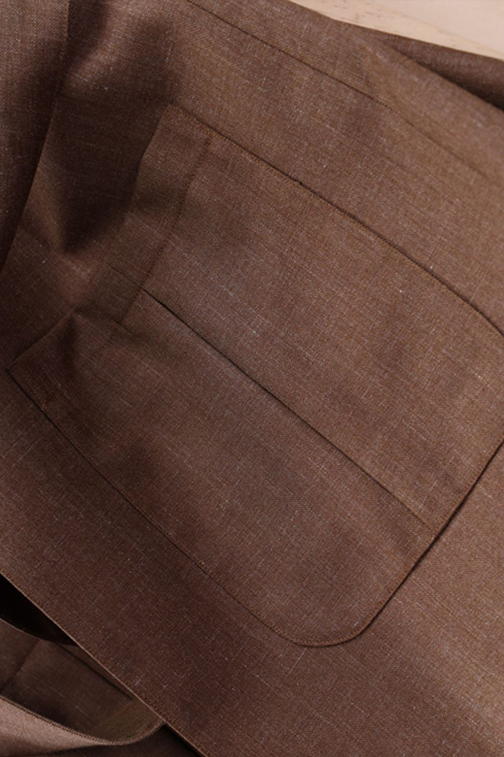 Safari Jacket, com faixa externa em lã com linho - Tabaco claro