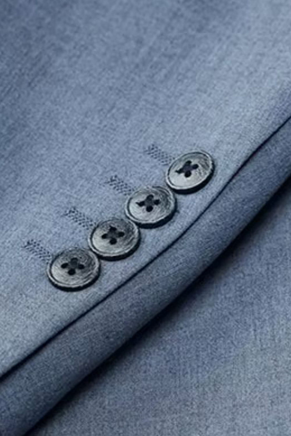 Costume single breasted em poliviscose e elastano, com lapela peak- Azul aço
