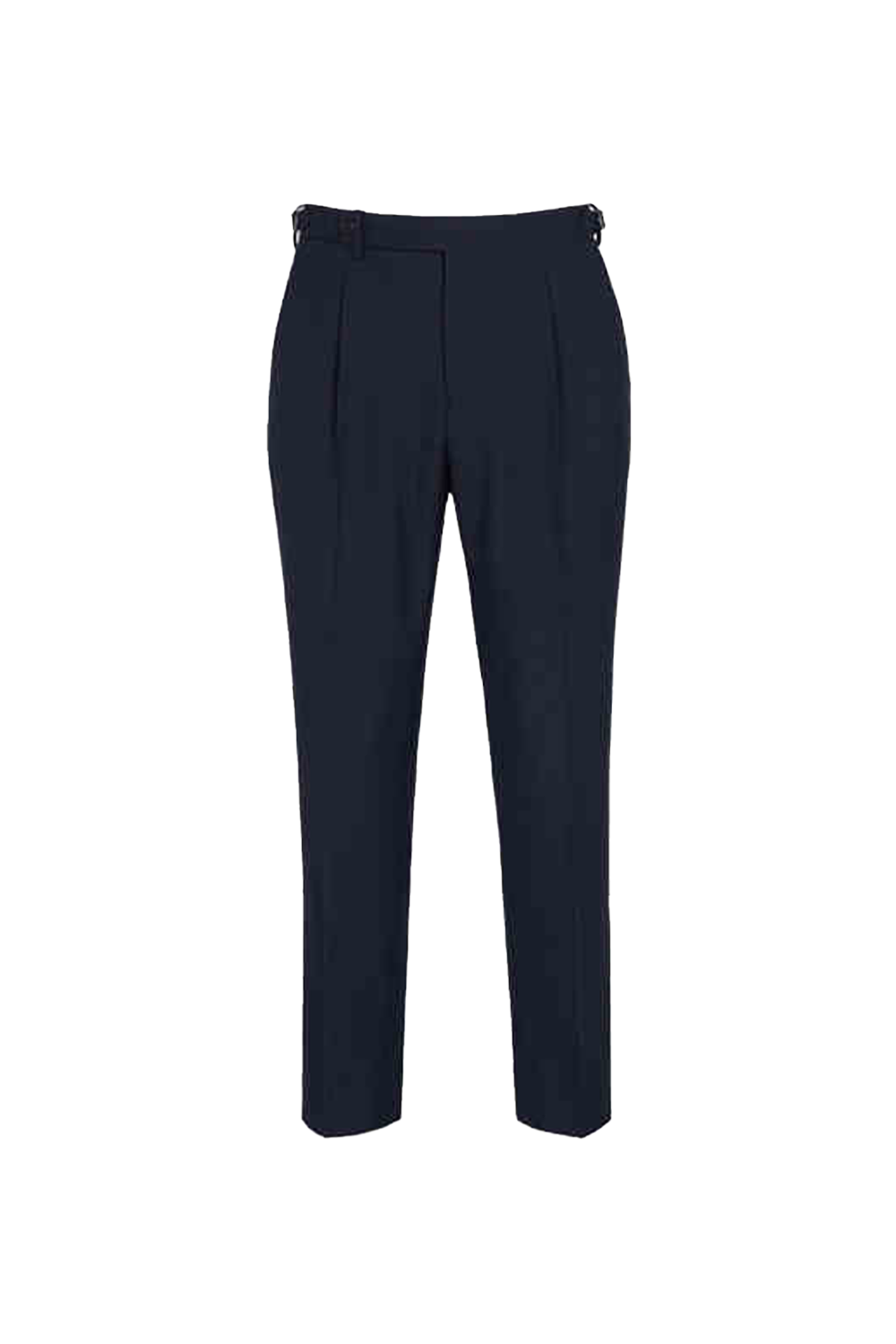 Calça de modelagem italiana, em nylon com elastano, com ajustadores laterais - Azul marinho