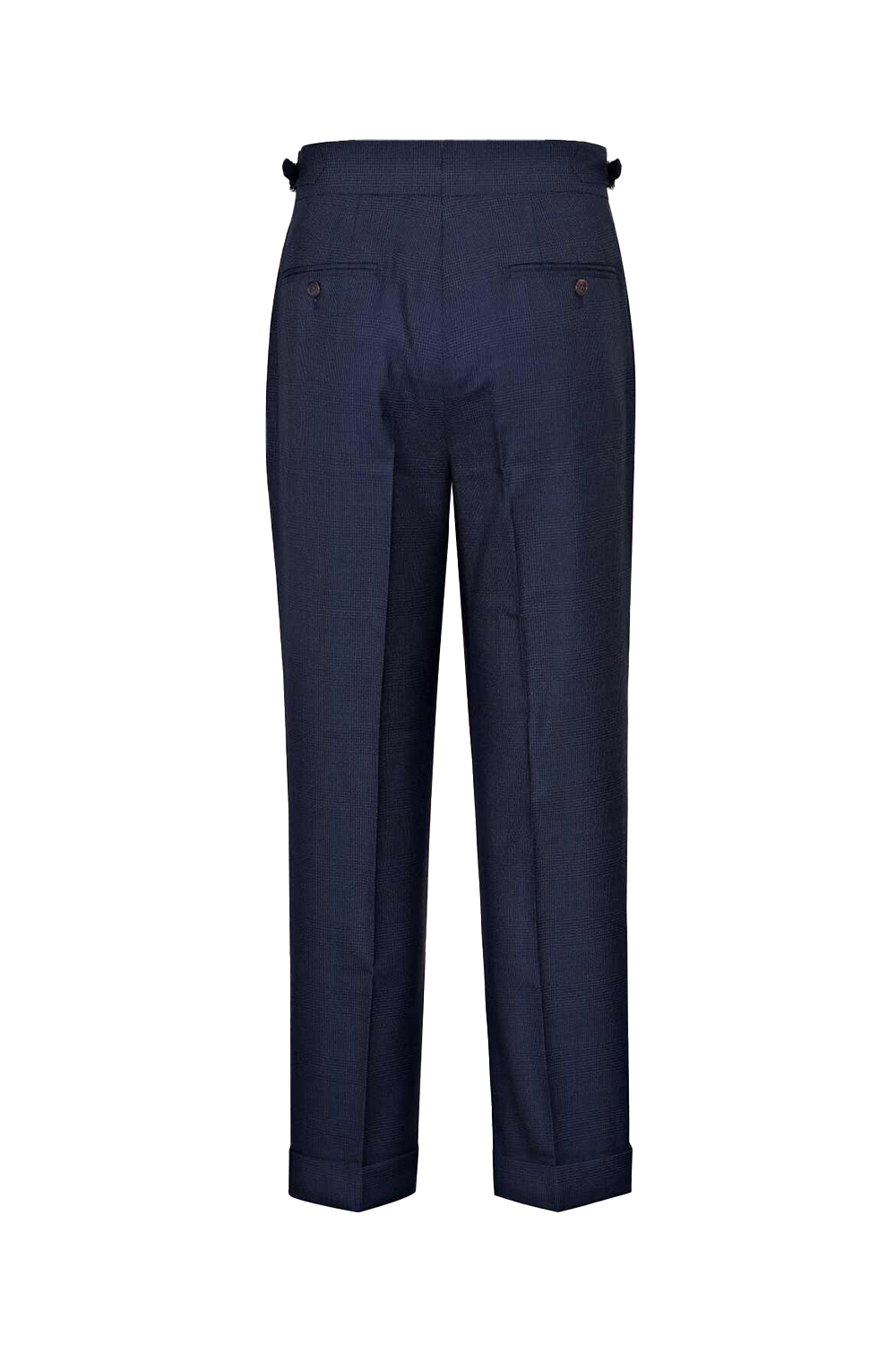 Lanifício T.Ingeniator - Calça em lã merino super 120's, 17.75µ, com ajuste lateral - Azul Príncipe de Gales