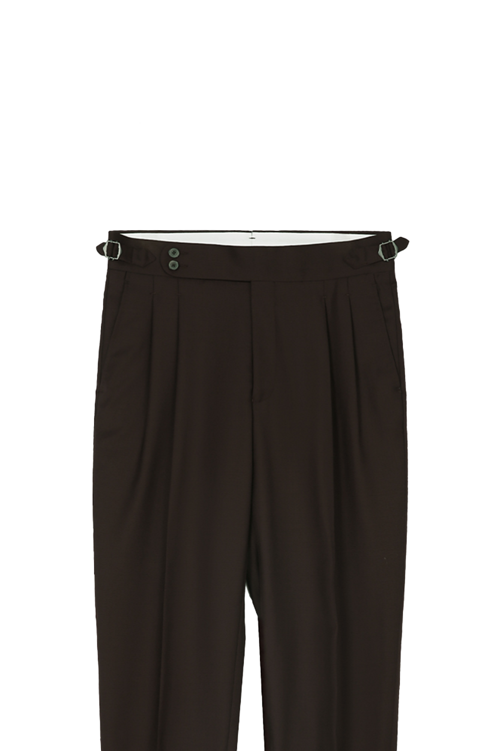 Calça de modelagem italiana, em lã merino 110's 18.25 micron - Marrom