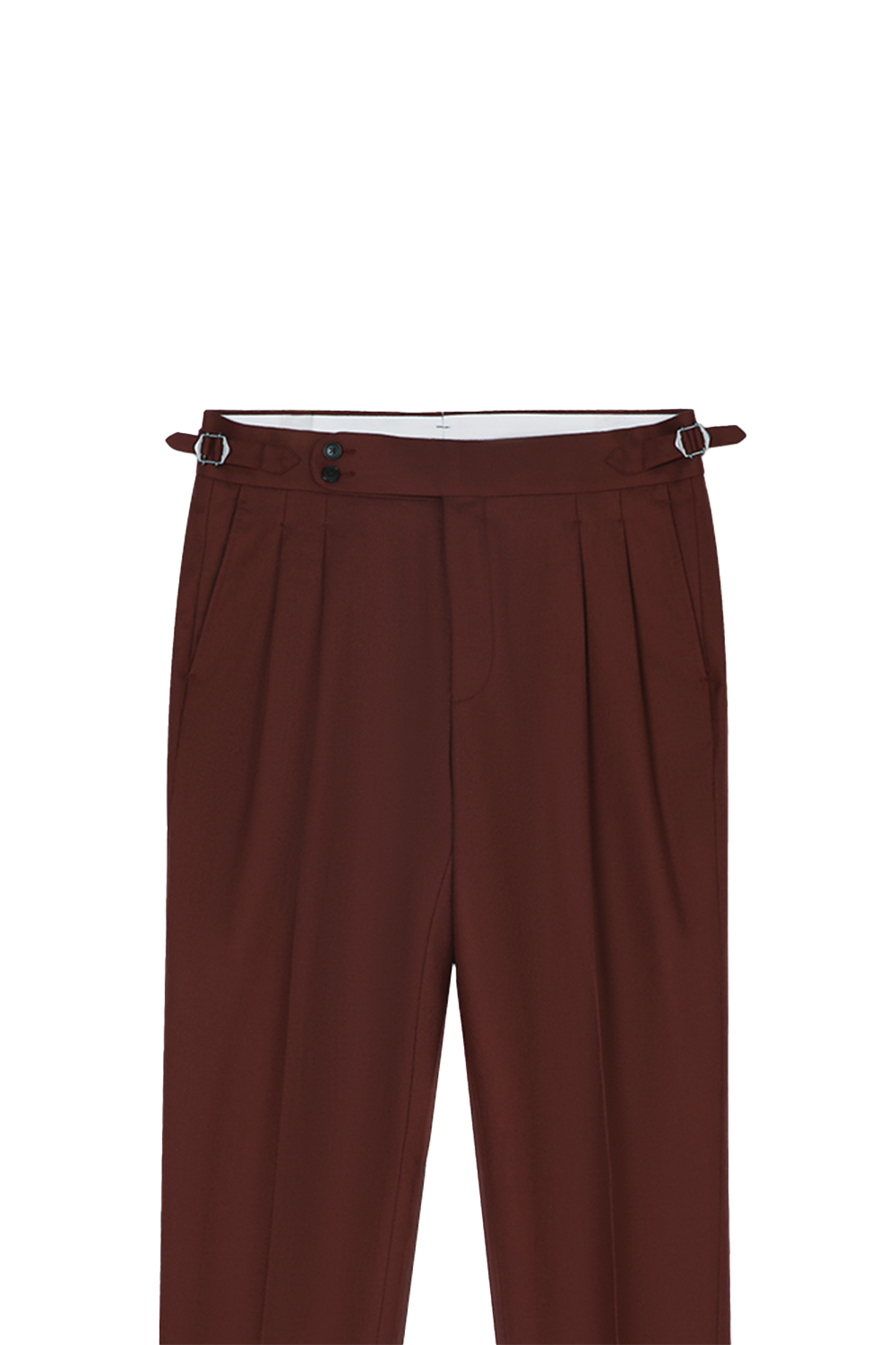 Calça de modelagem italiana, em lã merino 110's 18.25 micron - Marrom bordô