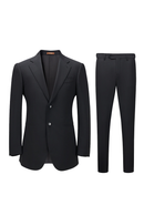 Costume single breasted, em lã merino super 110 18.25 µ com elastano, lapela notched -  Hands-on Preto