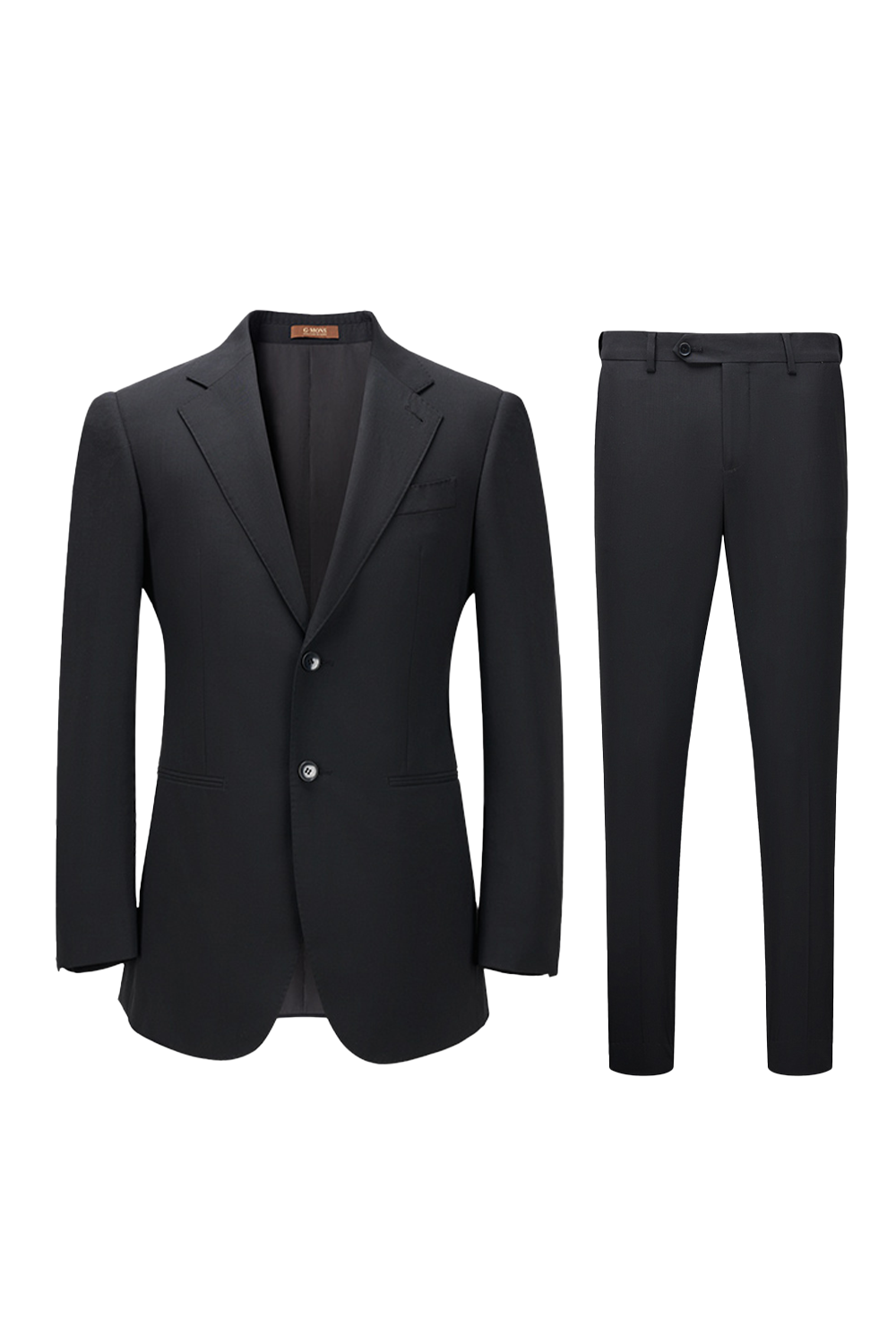 Costume single breasted, em lã merino super 110 18.25 µ com elastano, lapela notched -  Hands-on Preto