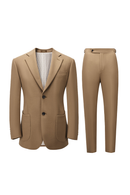 Costume single breasted, em lã tropical com elastano, lapela notched -  Fluffy Caramelo