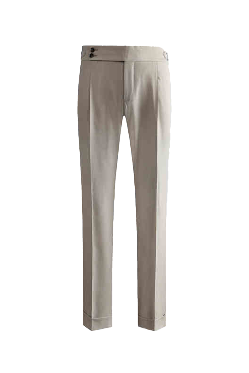 Calça de modelagem italiana, em lã merino, 110's 18.25 micron - Khaki prata
